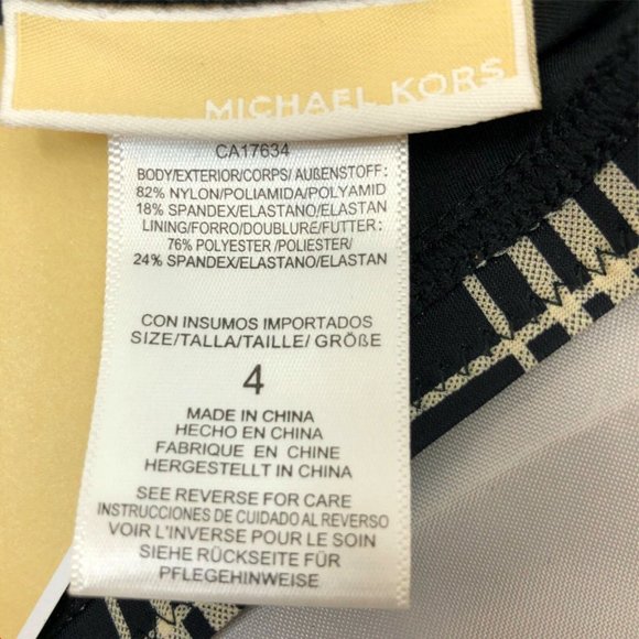 Michael Kors Bra Only Black Beige Sedona Plaid Size 4 NWT Underwire Top White - Picture 7 of 12